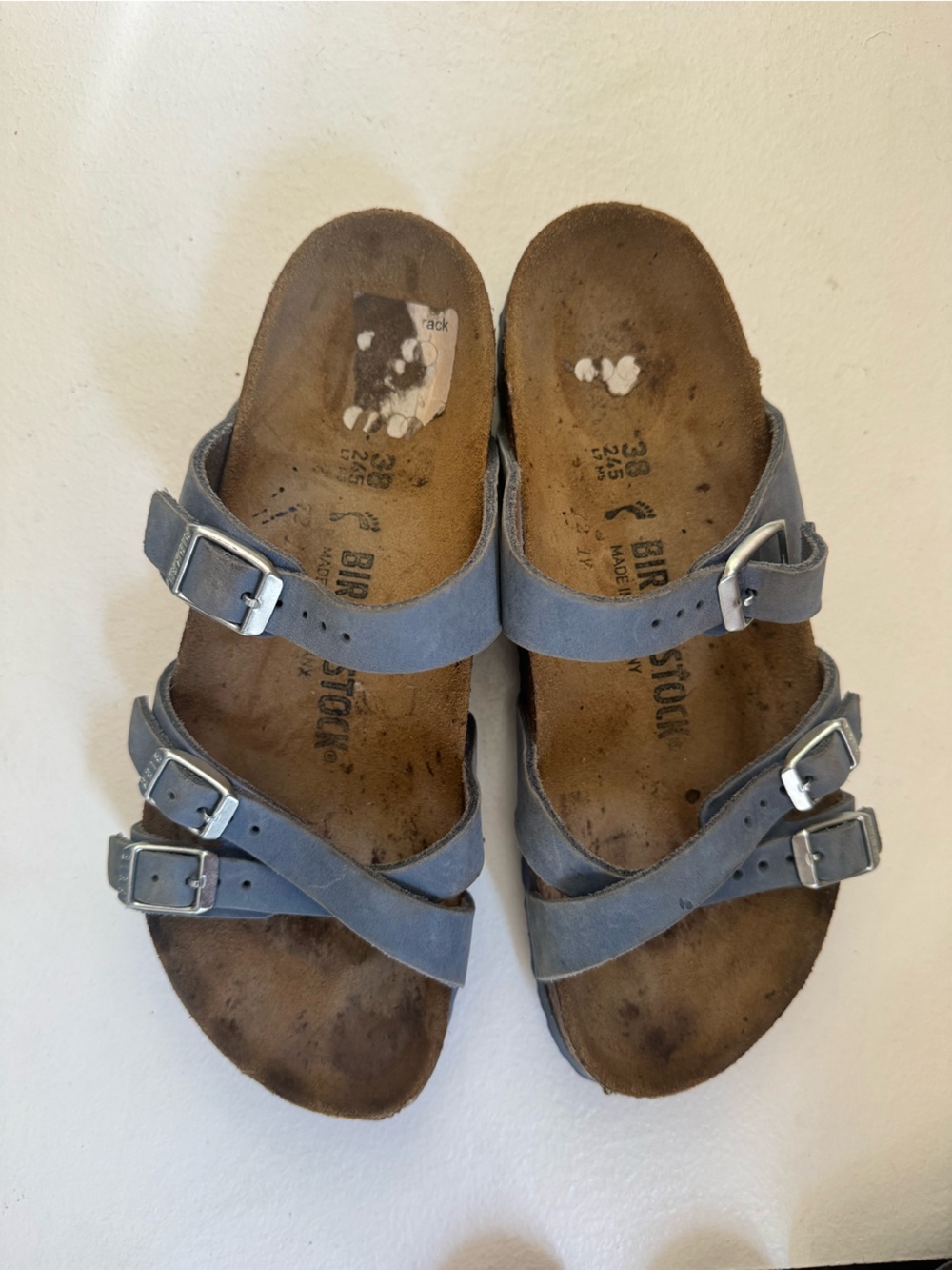Birkenstock Women’s Franca Leather Sandals - Dusty Blue 38 L7